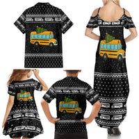 School Bus All Day Christmas Family Matching Summer Maxi Dress and Hawaiian Shirt Xmas Holiday Patterns - Wonder Print Shop