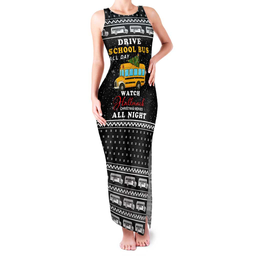 School Bus All Day Christmas Family Matching Tank Maxi Dress and Hawaiian Shirt Xmas Holiday Patterns - Wonder Print Shop