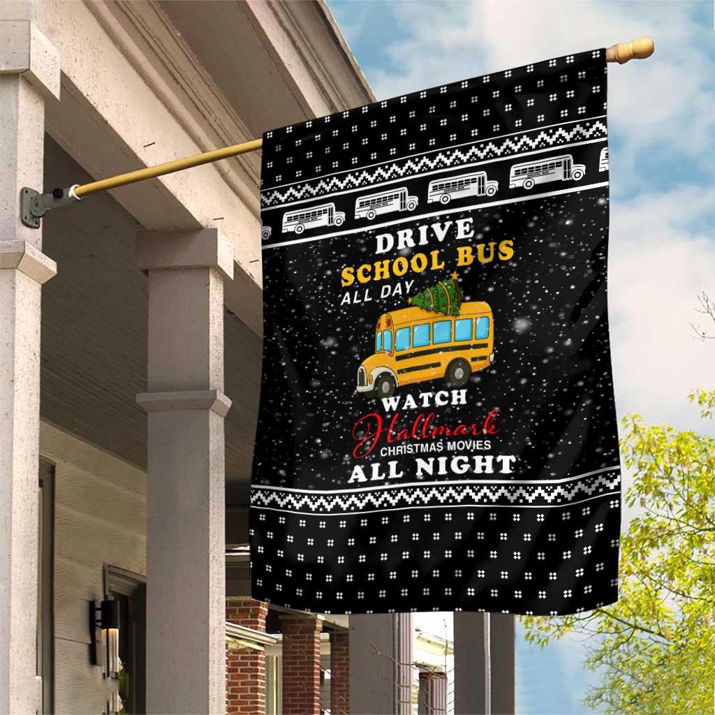 School Bus All Day Christmas Garden Flag Xmas Holiday Patterns - Wonder Print Shop