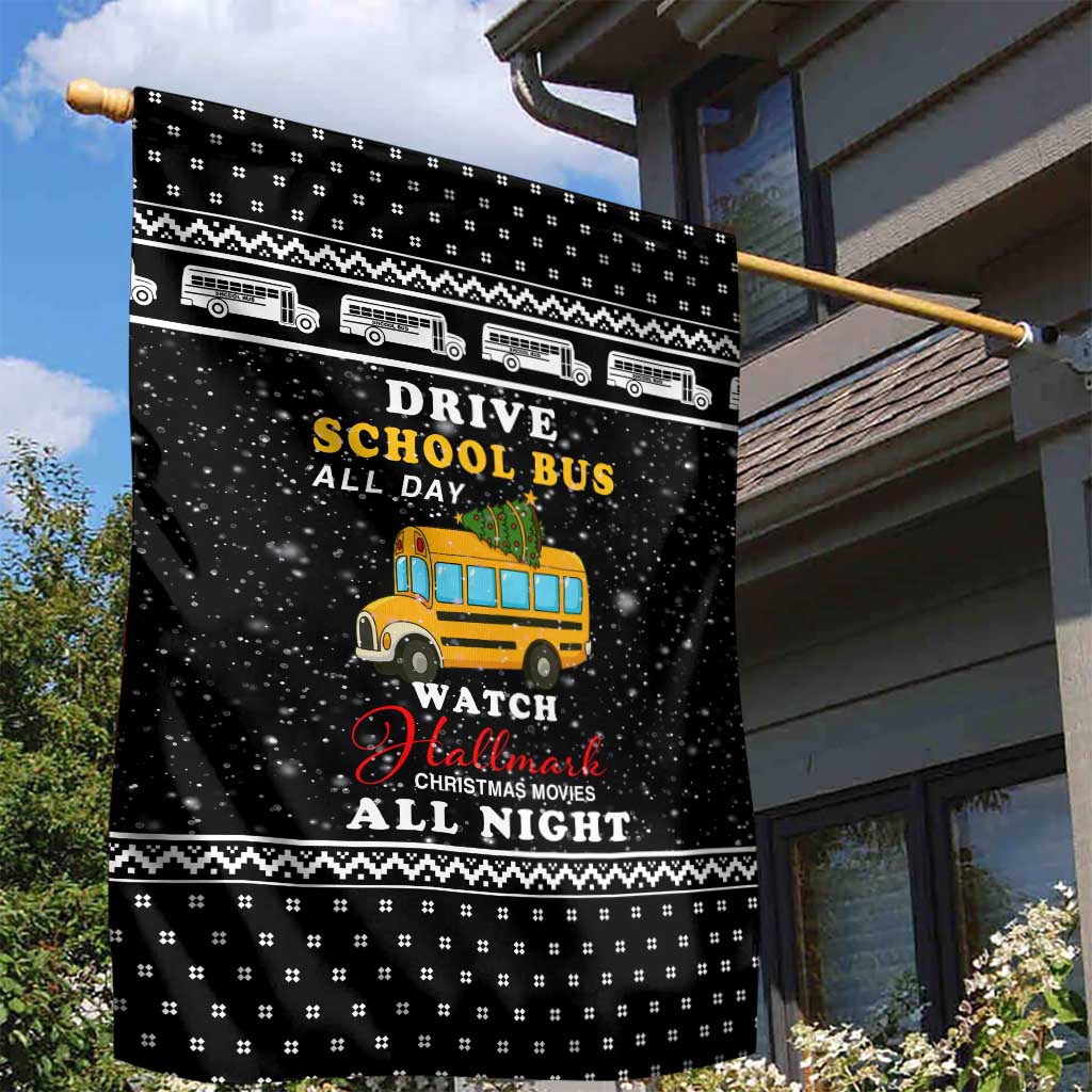 School Bus All Day Christmas Garden Flag Xmas Holiday Patterns - Wonder Print Shop