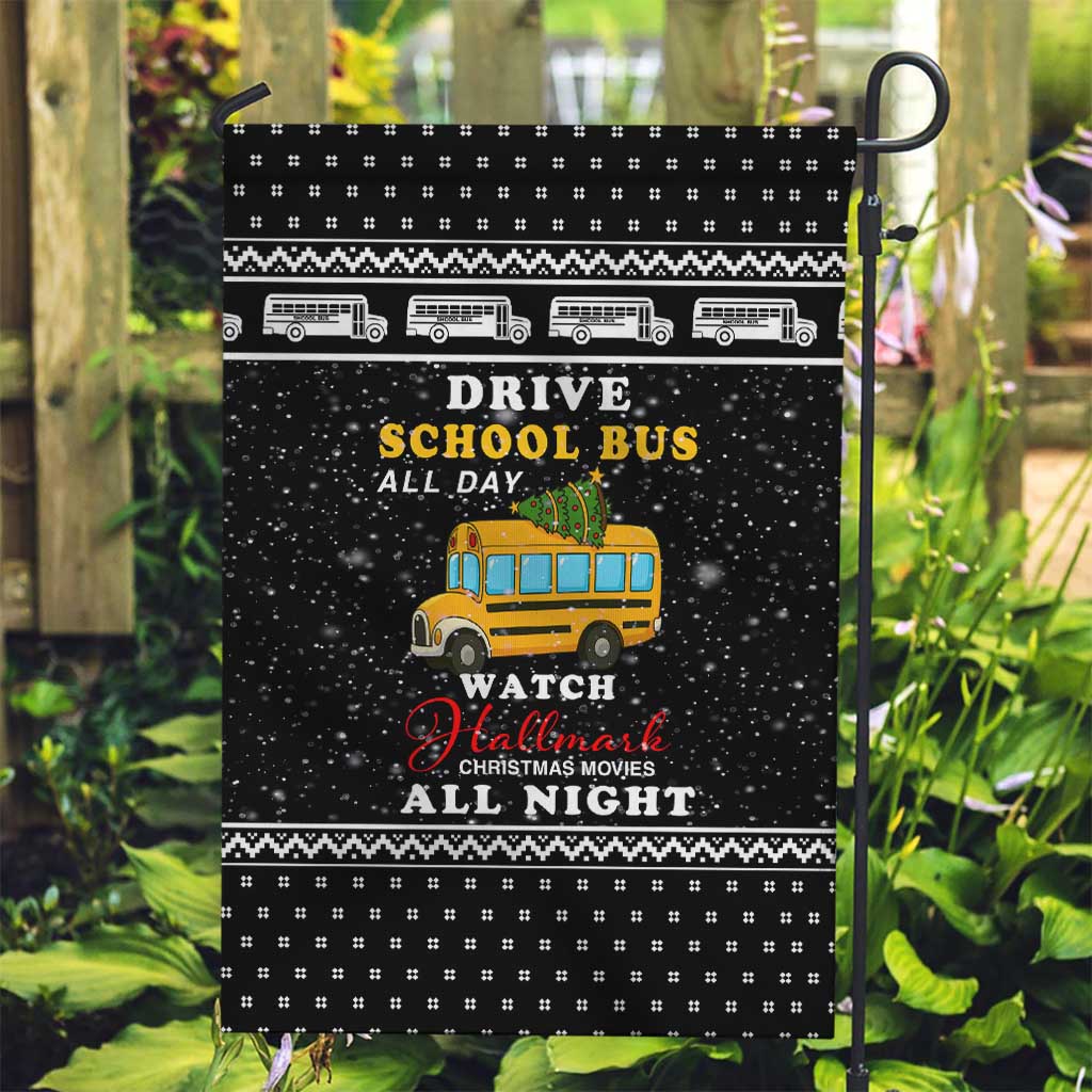 School Bus All Day Christmas Garden Flag Xmas Holiday Patterns - Wonder Print Shop