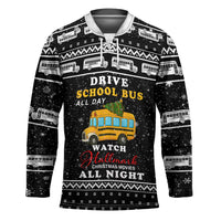 School Bus All Day Christmas Hockey Jersey Xmas Holiday Patterns - Wonder Print Shop