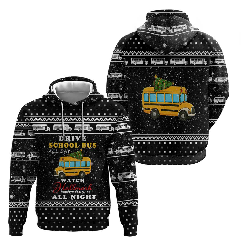 School Bus All Day Christmas Hoodie Xmas Holiday Patterns - Wonder Print Shop