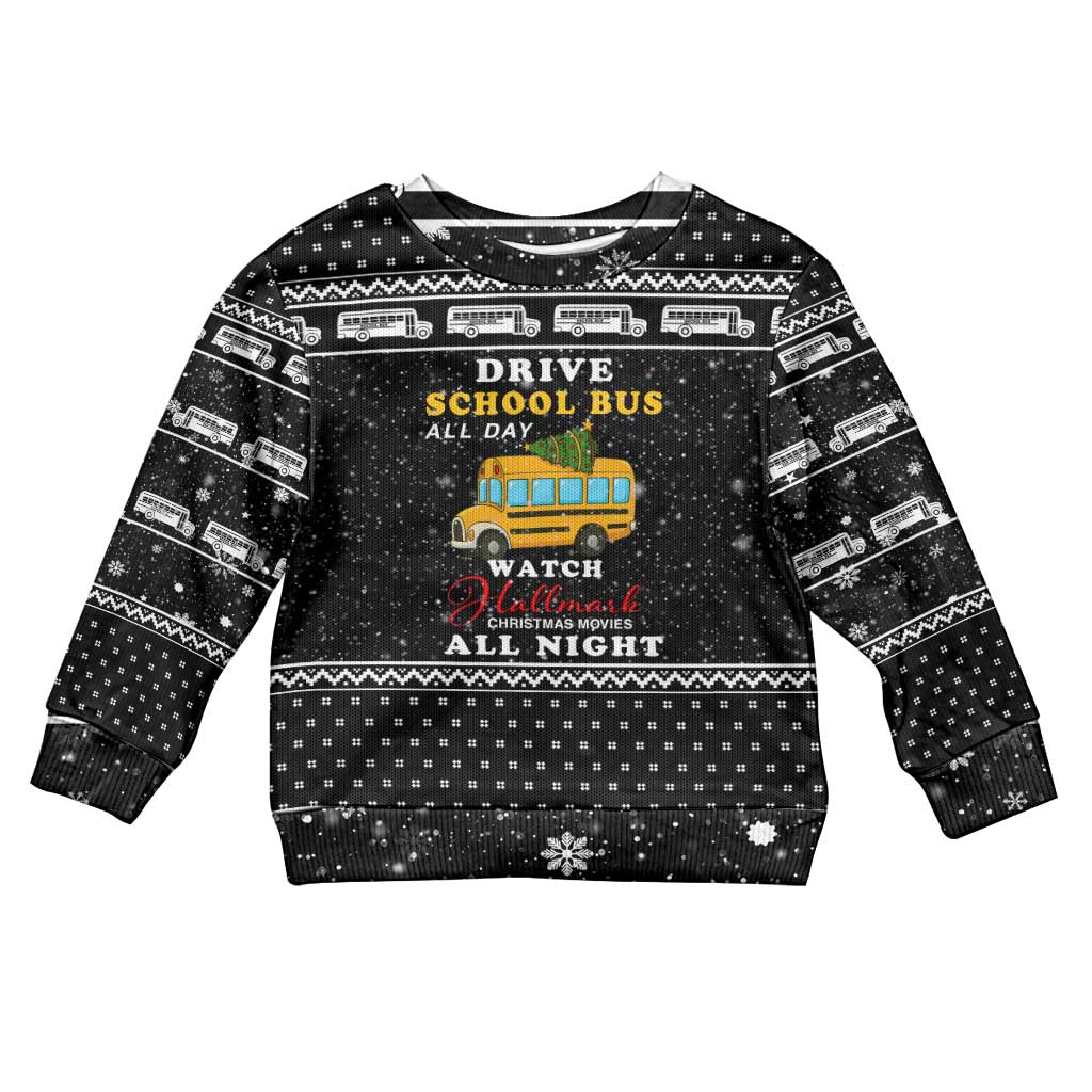 School Bus All Day Christmas Kid Ugly Christmas Sweater Xmas Holiday Patterns - Wonder Print Shop