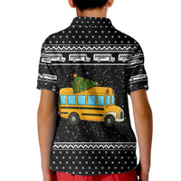 School Bus All Day Christmas Kid Polo Shirt Xmas Holiday Patterns - Wonder Print Shop