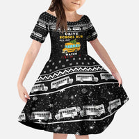 School Bus All Day Christmas Kid Short Sleeve Dress Xmas Holiday Patterns - Wonder Print Shop