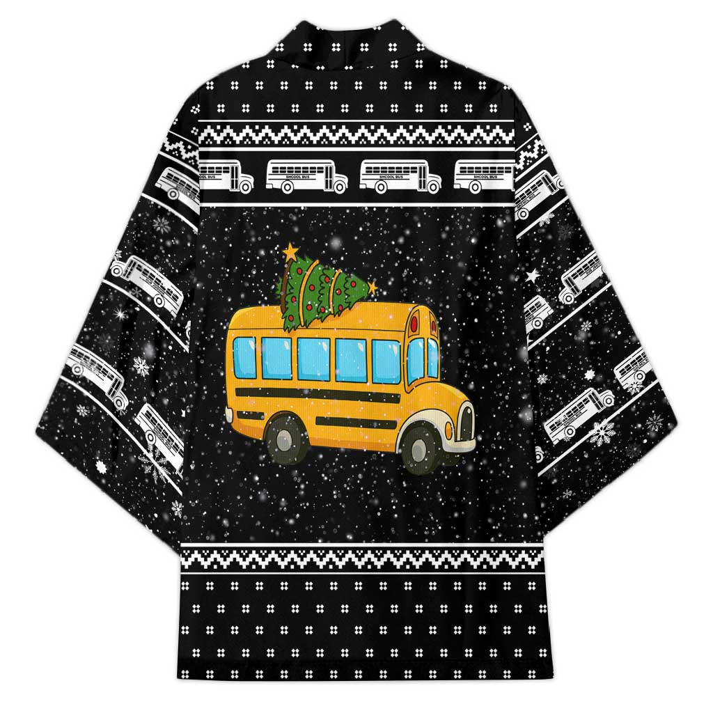School Bus All Day Christmas Kimono Xmas Holiday Patterns - Wonder Print Shop
