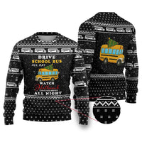 School Bus All Day Christmas Ugly Christmas Sweater Xmas Holiday Patterns - Wonder Print Shop