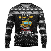 School Bus All Day Christmas Ugly Christmas Sweater Xmas Holiday Patterns - Wonder Print Shop