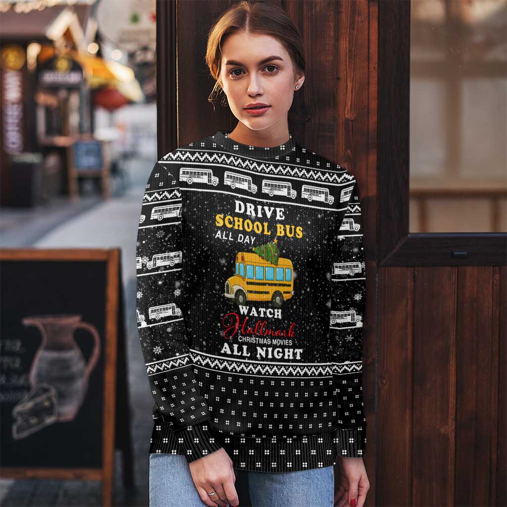 School Bus All Day Christmas Ugly Christmas Sweater Xmas Holiday Patterns - Wonder Print Shop