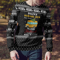 School Bus All Day Christmas Ugly Christmas Sweater Xmas Holiday Patterns - Wonder Print Shop