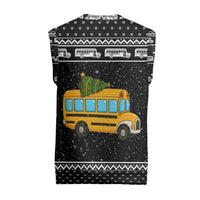 School Bus All Day Christmas Knitted V-Neck Vest Xmas Holiday Patterns - Wonder Print Shop