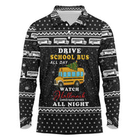 School Bus All Day Christmas Long Sleeve Polo Shirt Xmas Holiday Patterns - Wonder Print Shop