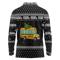School Bus All Day Christmas Long Sleeve Polo Shirt Xmas Holiday Patterns - Wonder Print Shop