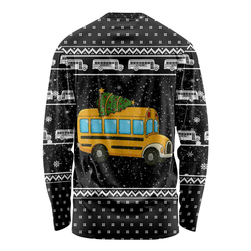 School Bus All Day Christmas Long Sleeve Shirt Xmas Holiday Patterns - Wonder Print Shop