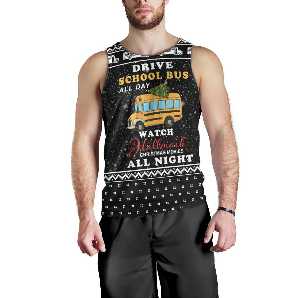 School Bus All Day Christmas Men Tank Top Xmas Holiday Patterns - Wonder Print Shop