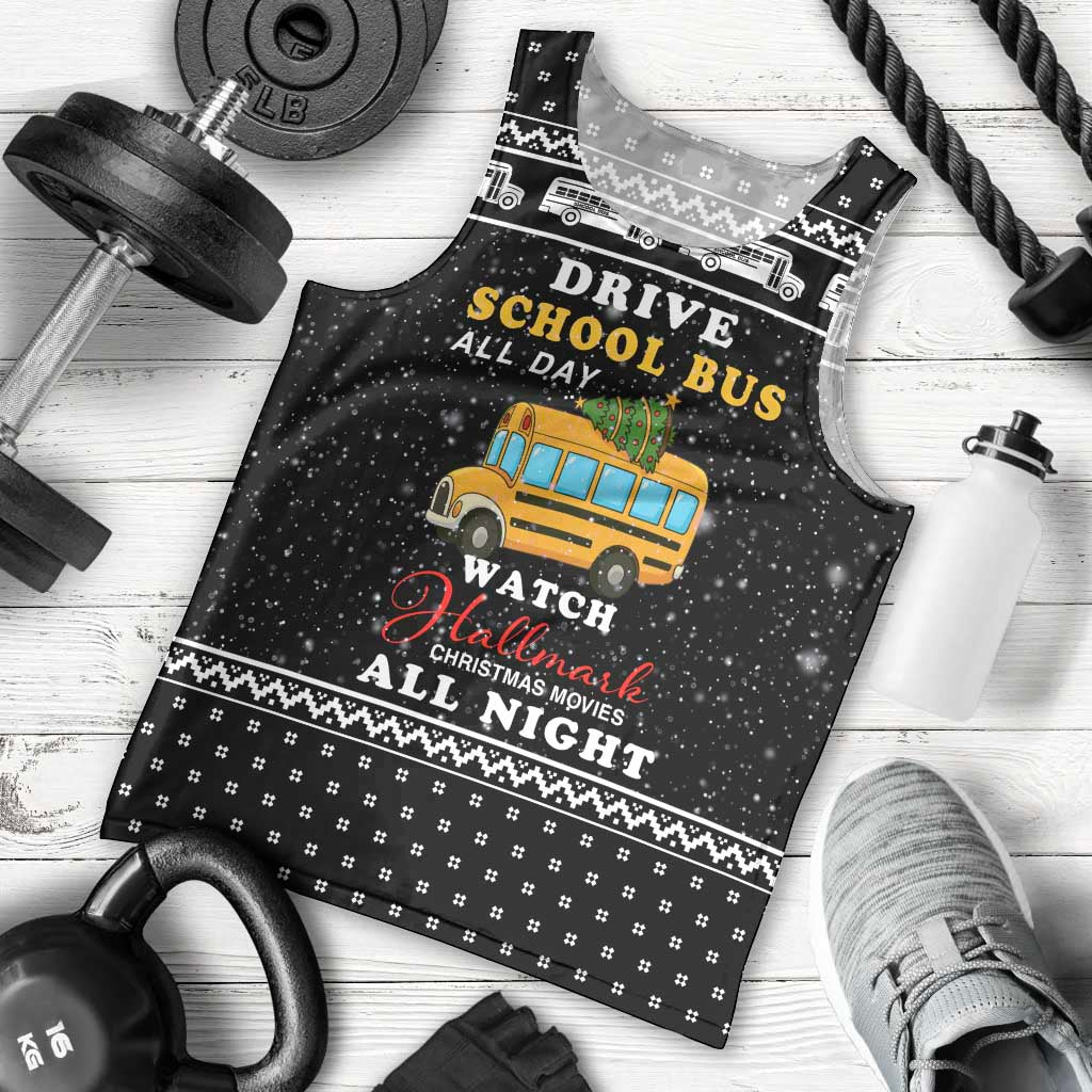 School Bus All Day Christmas Men Tank Top Xmas Holiday Patterns - Wonder Print Shop