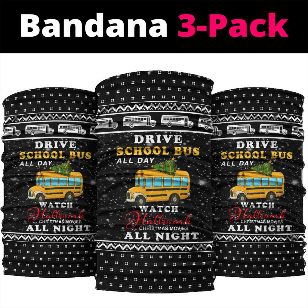 School Bus All Day Christmas Neck Gaiter Xmas Holiday Patterns - Wonder Print Shop
