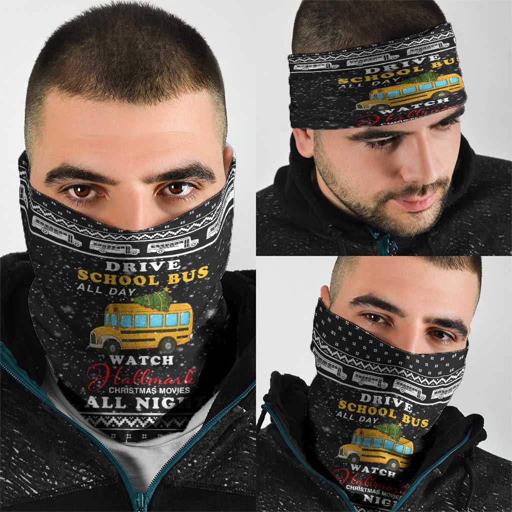 School Bus All Day Christmas Neck Gaiter Xmas Holiday Patterns - Wonder Print Shop