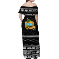 School Bus All Day Christmas Off Shoulder Maxi Dress Xmas Holiday Patterns - Wonder Print Shop