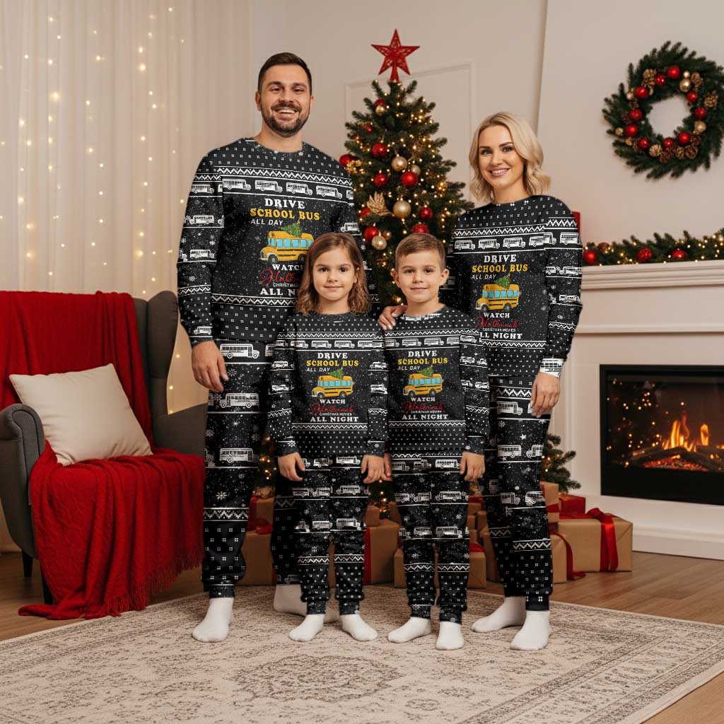 School Bus All Day Christmas Pajama Set Xmas Holiday Patterns - Wonder Print Shop