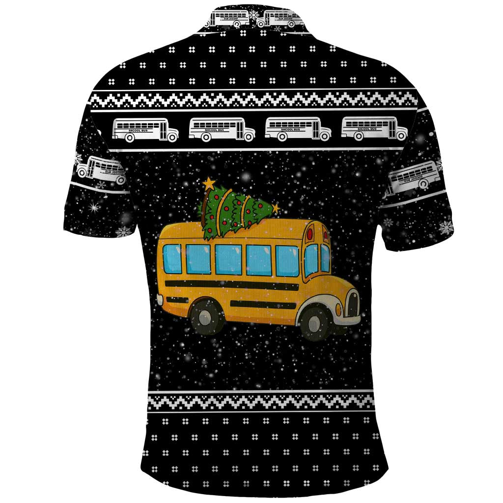 School Bus All Day Christmas Polo Shirt Xmas Holiday Patterns - Wonder Print Shop
