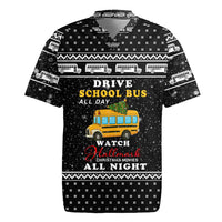 School Bus All Day Christmas Rugby Jersey Xmas Holiday Patterns - Wonder Print Shop