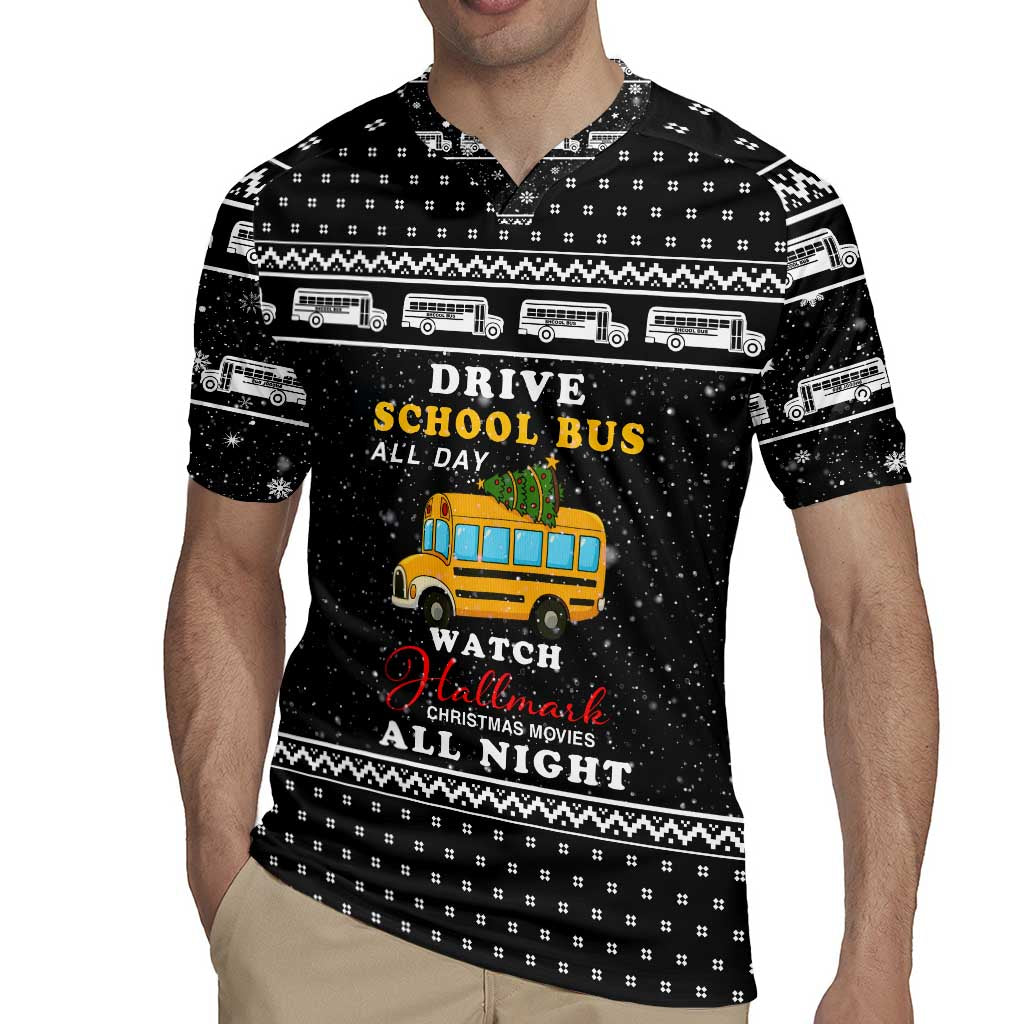 School Bus All Day Christmas Rugby Jersey Xmas Holiday Patterns - Wonder Print Shop
