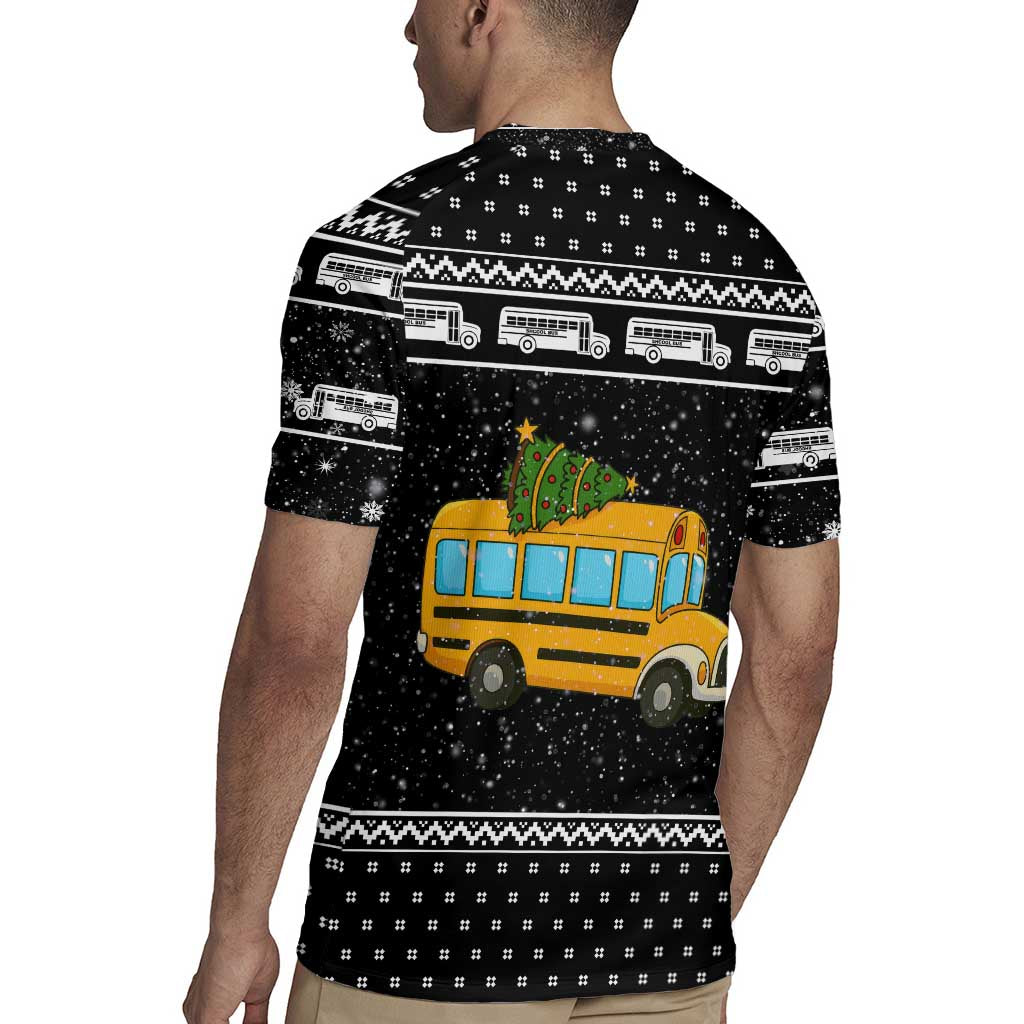 School Bus All Day Christmas Rugby Jersey Xmas Holiday Patterns - Wonder Print Shop