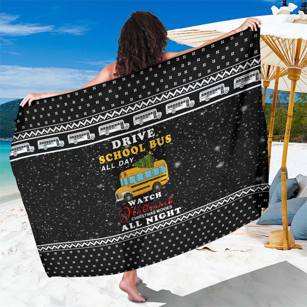 School Bus All Day Christmas Sarong Xmas Holiday Patterns - Wonder Print Shop