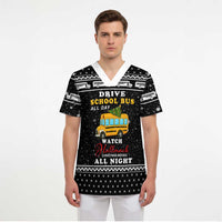 School Bus All Day Christmas Scrub Top Xmas Holiday Patterns - Wonder Print Shop
