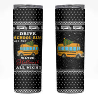 School Bus All Day Christmas Skinny Tumbler Xmas Holiday Patterns - Wonder Print Shop