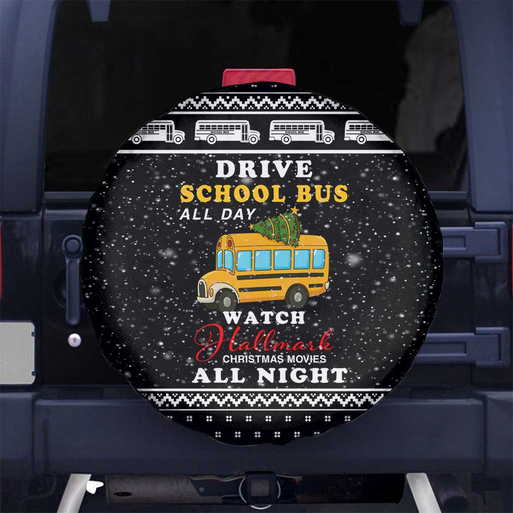 School Bus All Day Christmas Spare Tire Cover Xmas Holiday Patterns - Wonder Print Shop