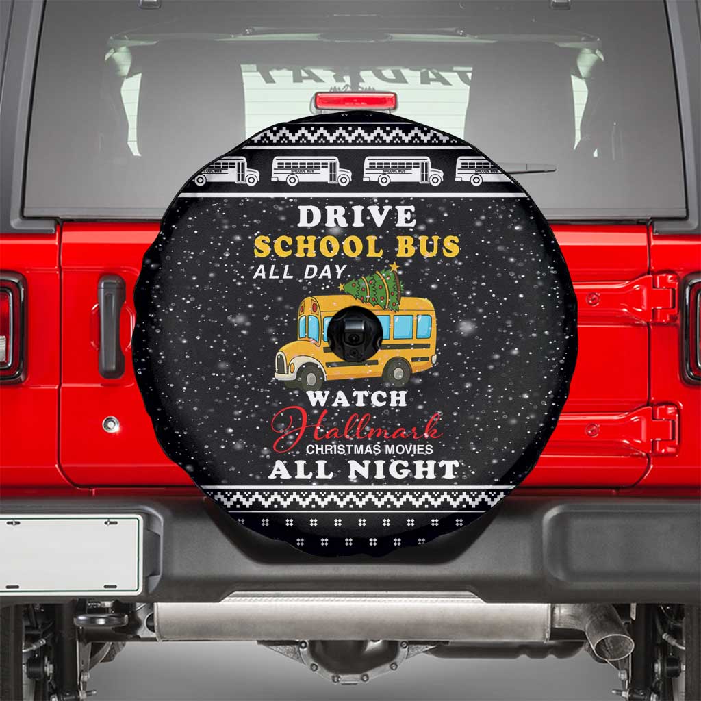 School Bus All Day Christmas Spare Tire Cover Xmas Holiday Patterns - Wonder Print Shop
