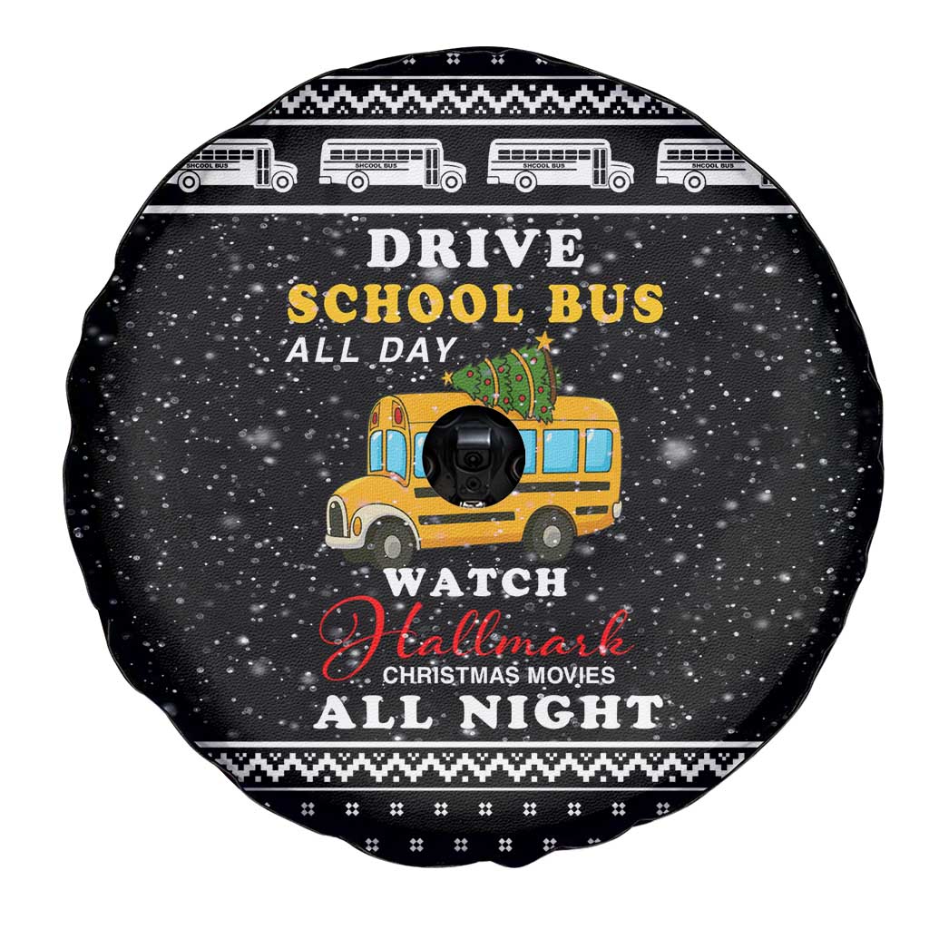 School Bus All Day Christmas Spare Tire Cover Xmas Holiday Patterns - Wonder Print Shop