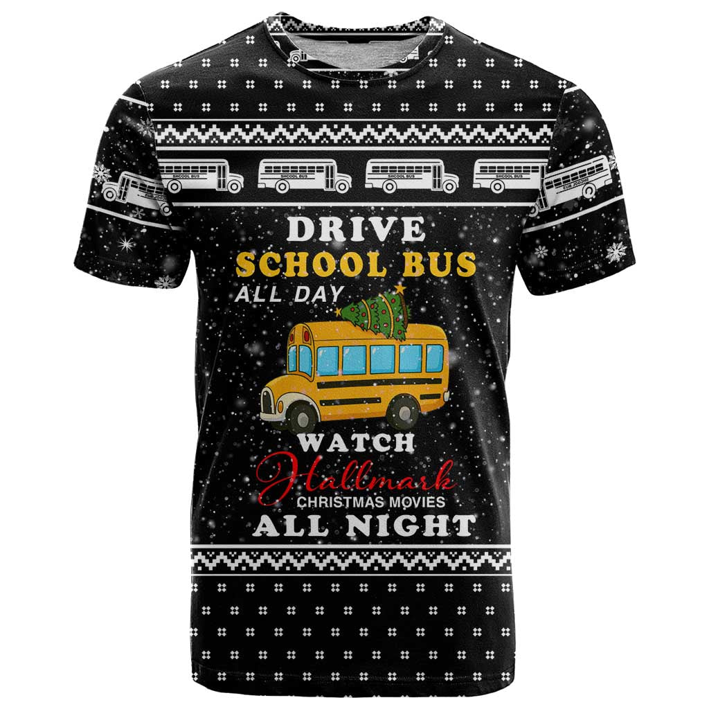 School Bus All Day Christmas T Shirt Xmas Holiday Patterns - Wonder Print Shop