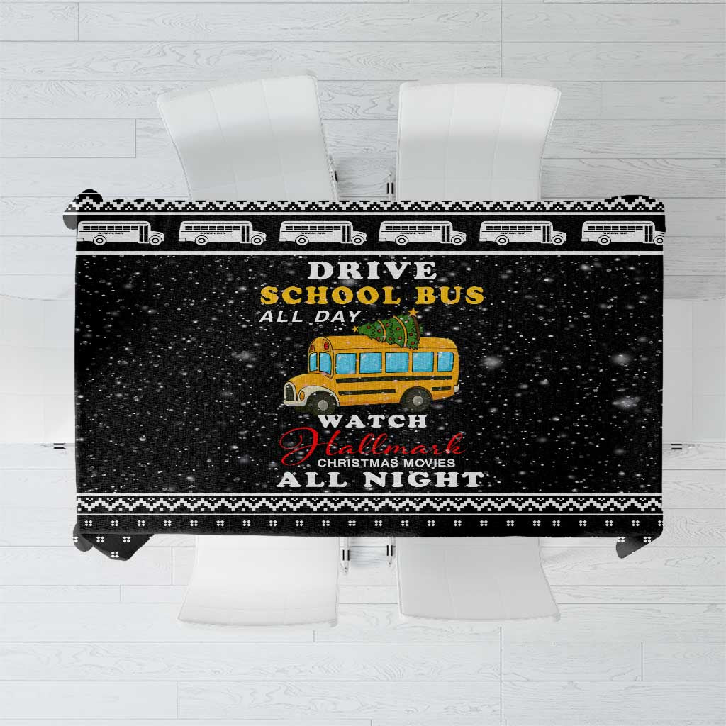 School Bus All Day Christmas Tablecloth Xmas Holiday Patterns - Wonder Print Shop