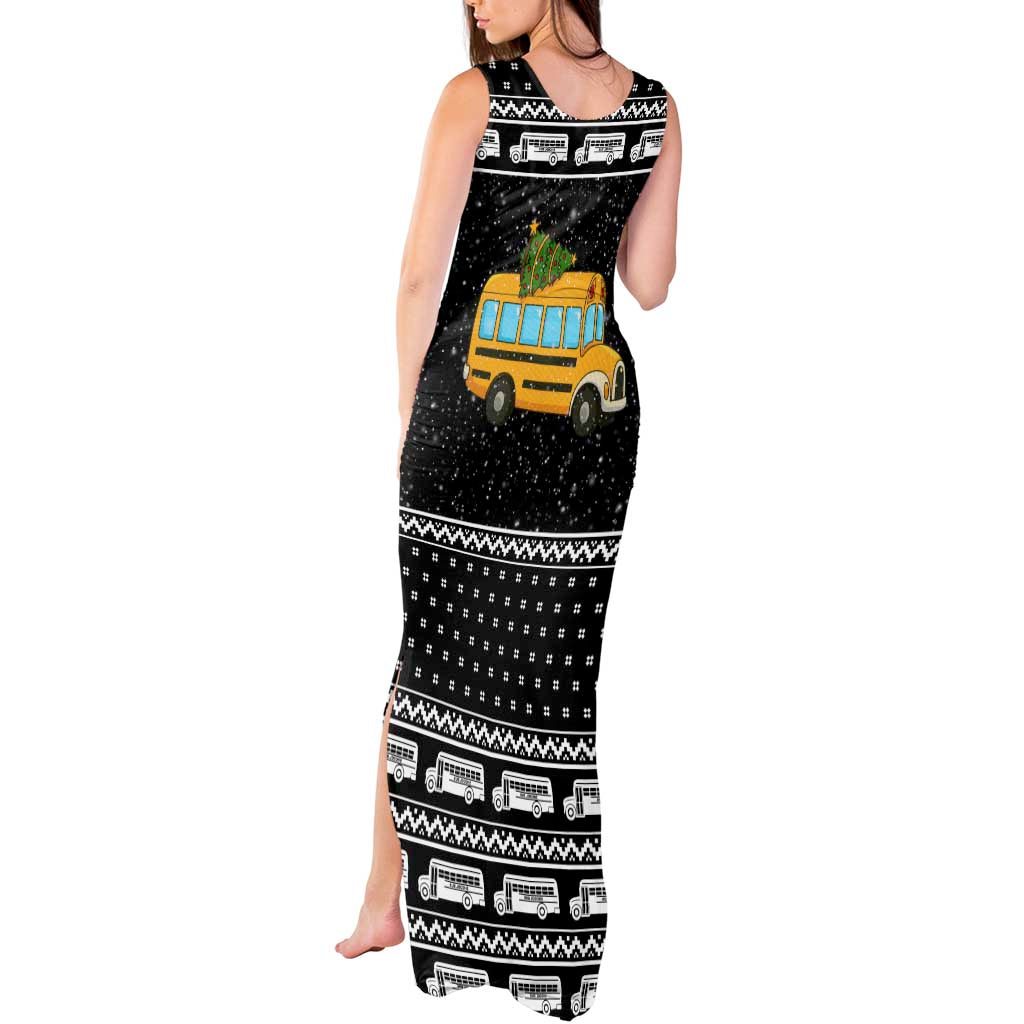 School Bus All Day Christmas Tank Maxi Dress Xmas Holiday Patterns - Wonder Print Shop