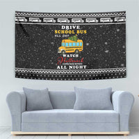 School Bus All Day Christmas Tapestry Xmas Holiday Patterns - Wonder Print Shop