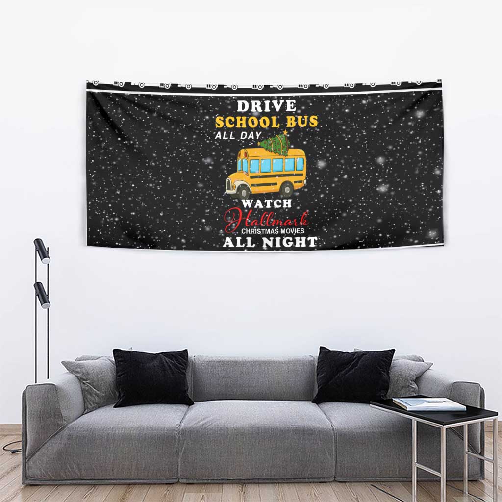 School Bus All Day Christmas Tapestry Xmas Holiday Patterns - Wonder Print Shop