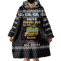 School Bus All Day Christmas Wearable Blanket Hoodie Xmas Holiday Patterns - Wonder Print Shop