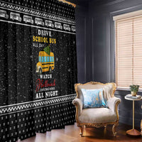 School Bus All Day Christmas Window Curtain Xmas Holiday Patterns - Wonder Print Shop
