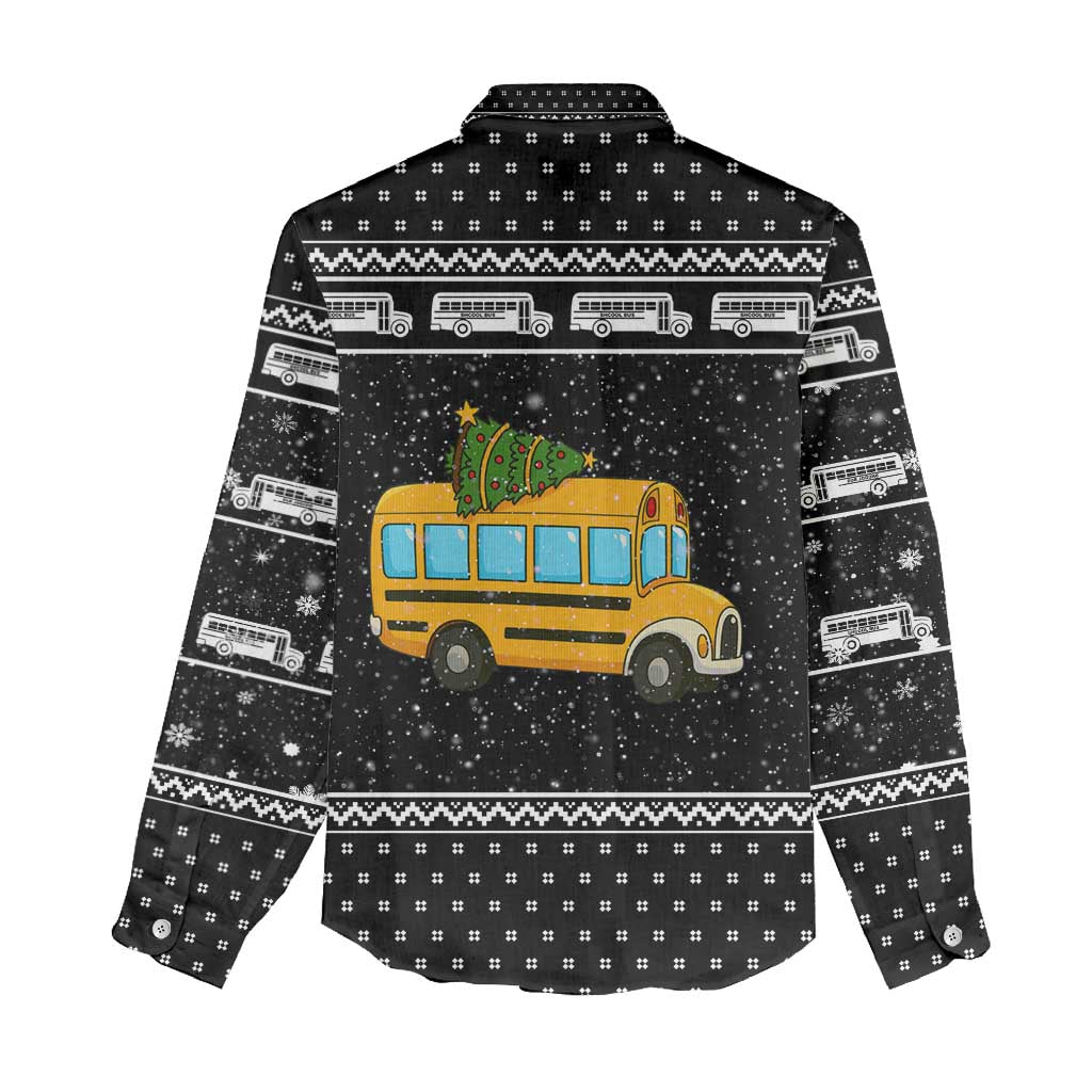 School Bus All Day Christmas Women Casual Shirt Xmas Holiday Patterns - Wonder Print Shop
