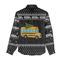 School Bus All Day Christmas Women Casual Shirt Xmas Holiday Patterns - Wonder Print Shop