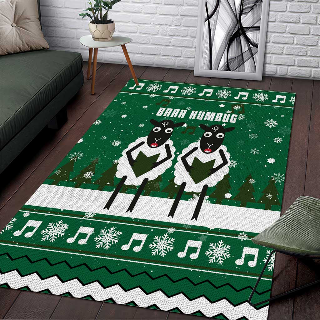 Sheep Baaa Humbug Christmas Area Rug Xmas Holiday Patterns - Wonder Print Shop