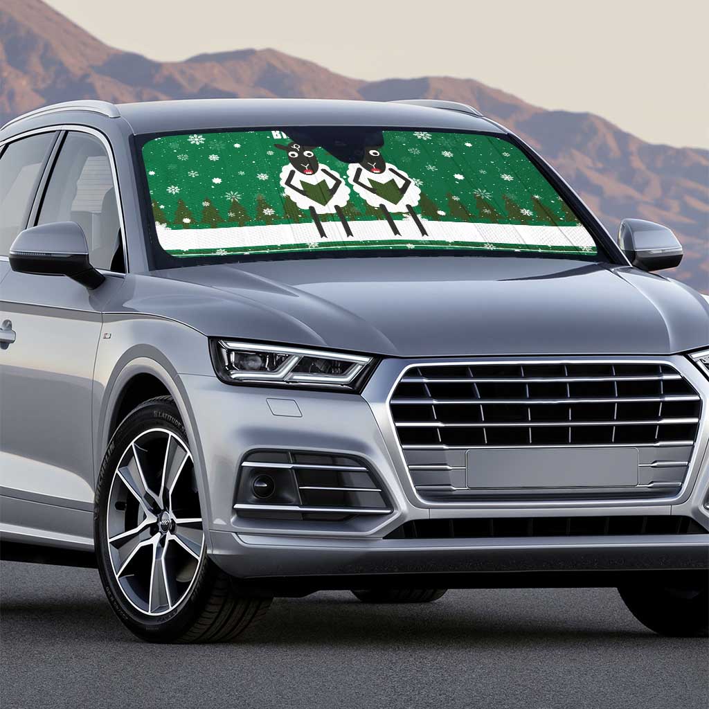 Sheep Baaa Humbug Christmas Auto Sun Shade Xmas Holiday Patterns - Wonder Print Shop