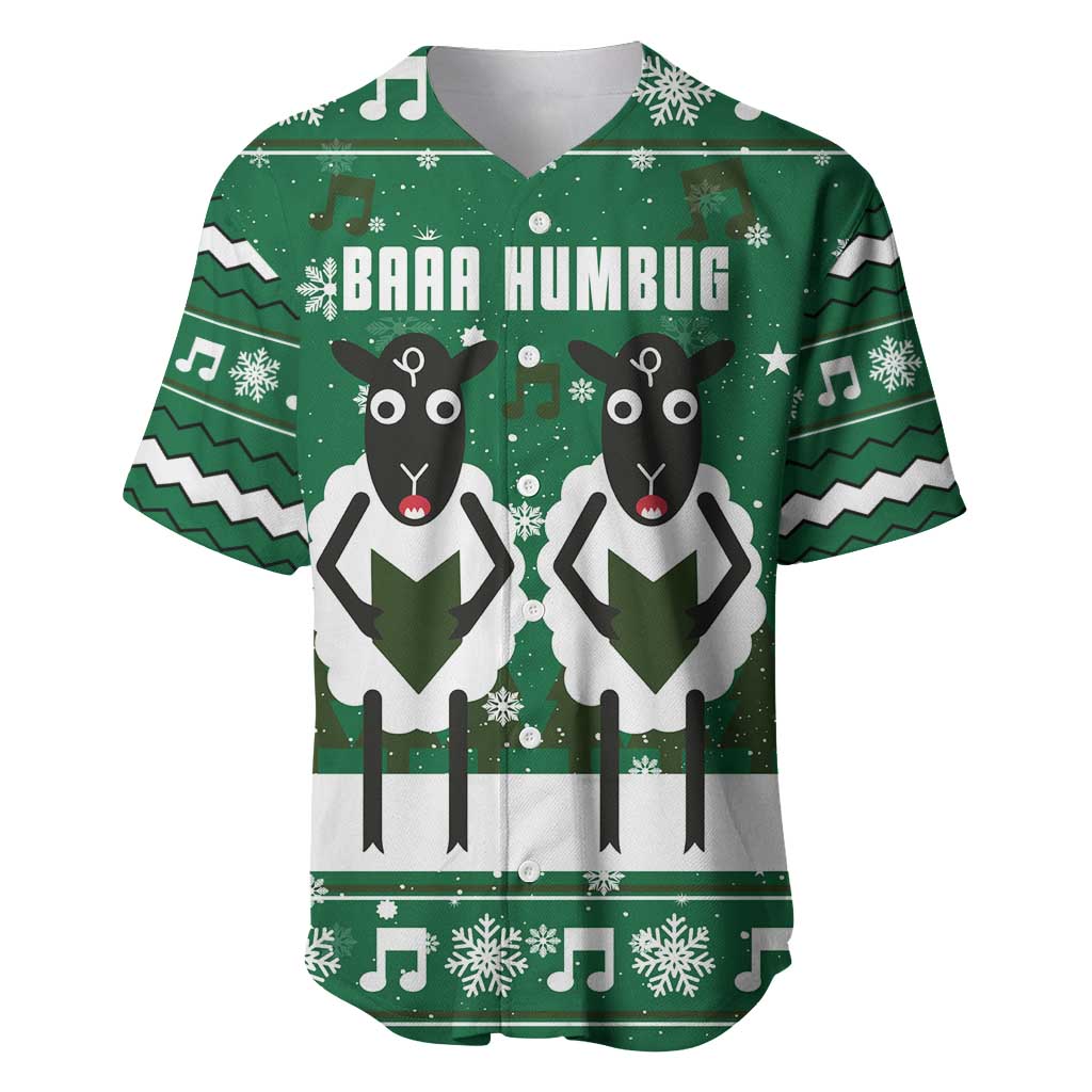 Sheep Baaa Humbug Christmas Baseball Jersey Xmas Holiday Patterns - Wonder Print Shop