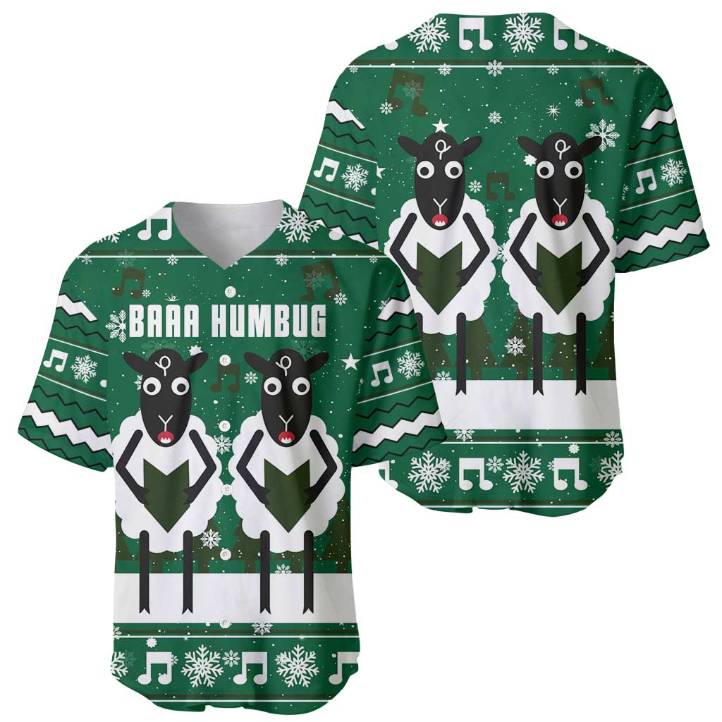 Sheep Baaa Humbug Christmas Baseball Jersey Xmas Holiday Patterns - Wonder Print Shop