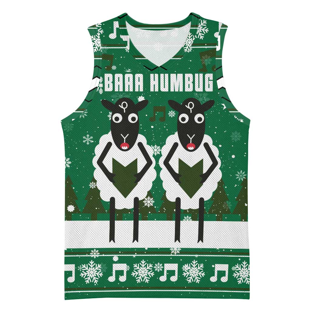 Sheep Baaa Humbug Christmas Basketball Jersey Xmas Holiday Patterns - Wonder Print Shop