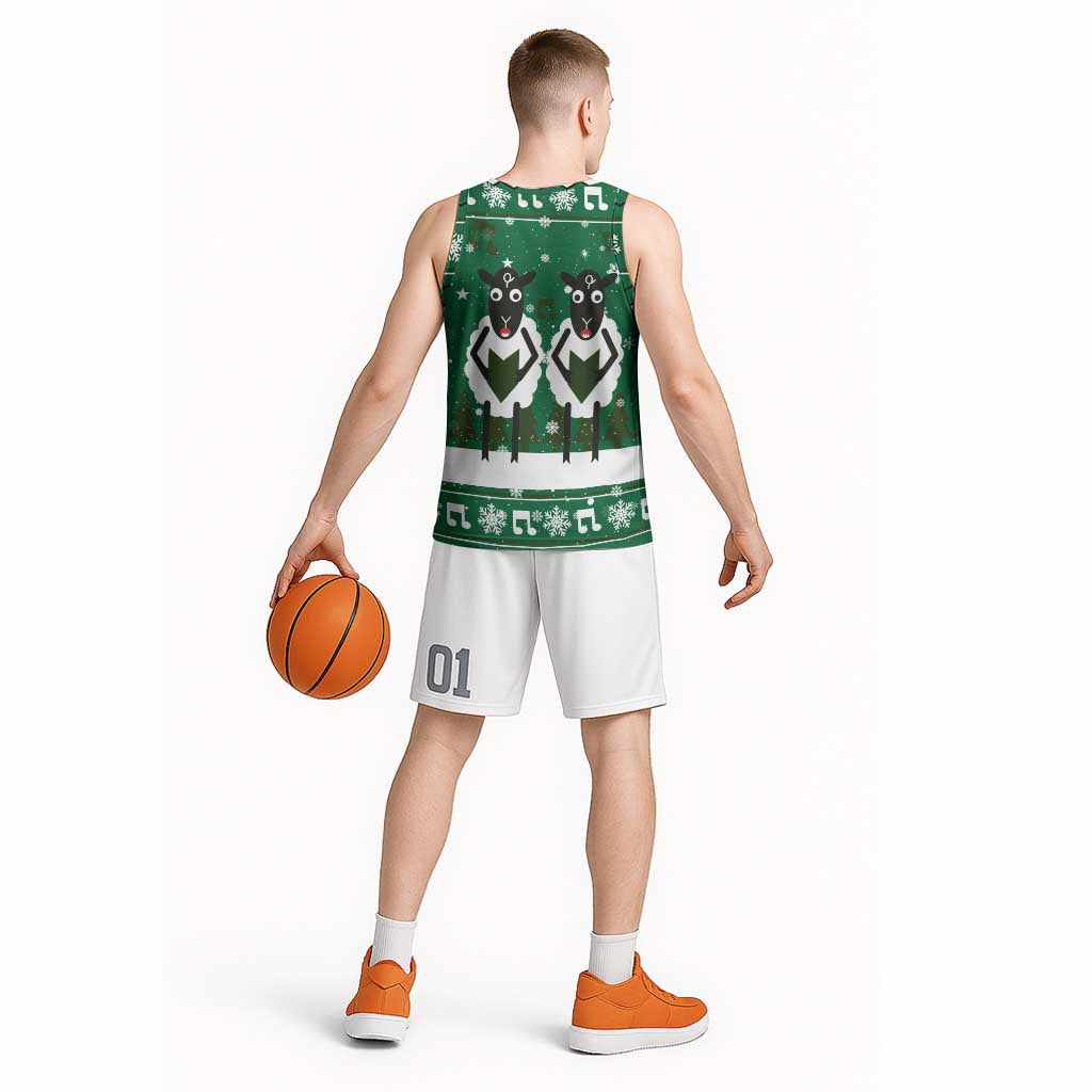 Sheep Baaa Humbug Christmas Basketball Jersey Xmas Holiday Patterns - Wonder Print Shop